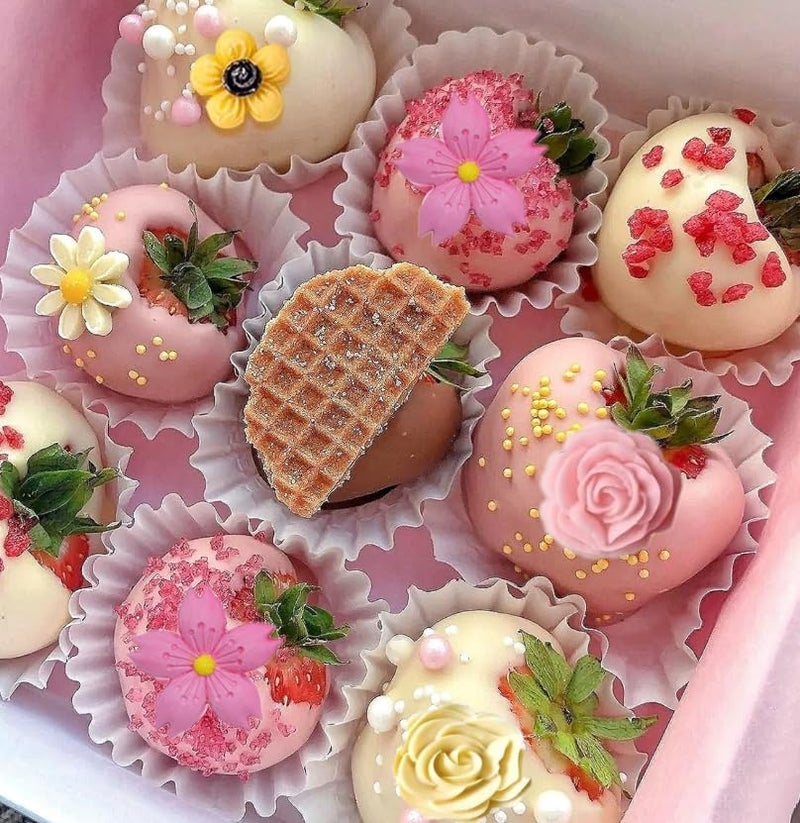 AMBESTEE Flower Silicone Molds,9pcs Rose Leaf Daisy Sunflower Chrysanthemum Small Flowers Fondant Molds Polymer Clay Mould Candy Chocolate Molds for Cupcake Cake Pop Puck Decoration DIY Crafts - Image 5